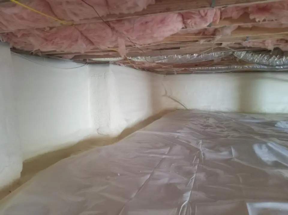 Crawl space encapsulation with closed-cell spray foam for Attic Insulation in Lake Elmo